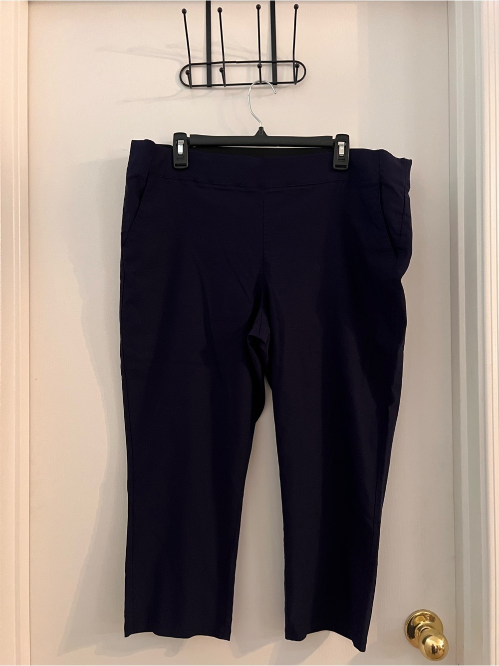 Simply Vera Wang Navy Capri Pants XXL Pull On Elastic Waist Stretch